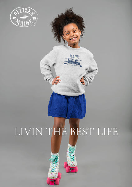 kid maine cabin sweatshirt
