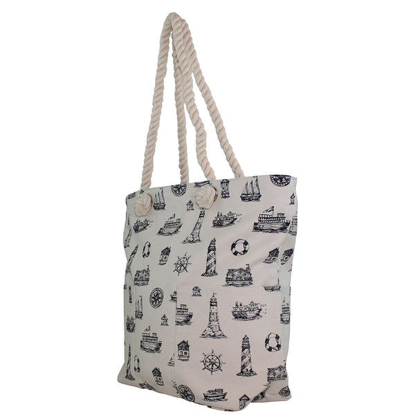 nautical beach bag side view