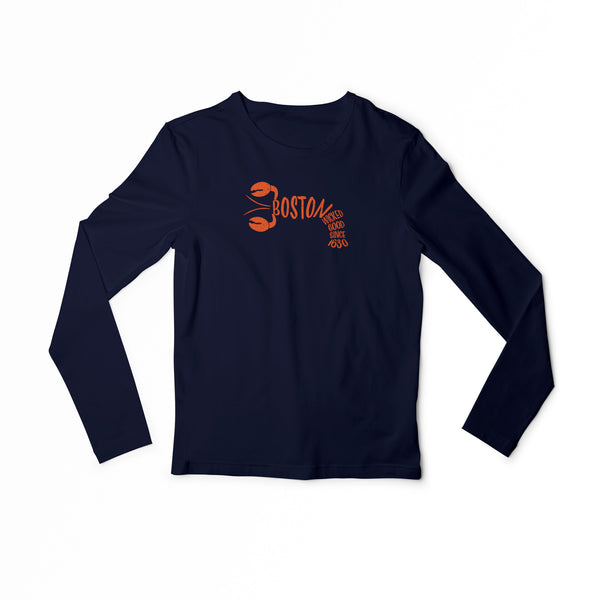 Boston Lobster youth navy tee long sleeve