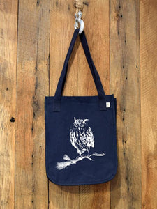 organic eco friendly owl tote bag