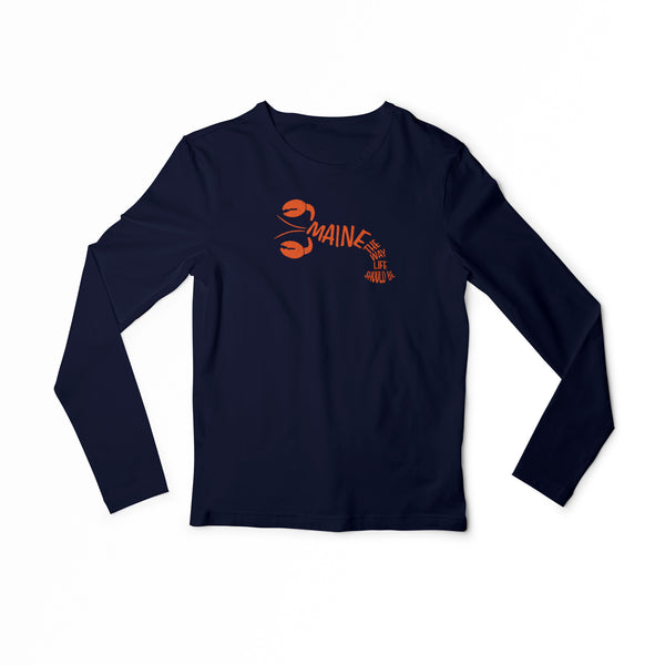 Maine lobster print yout long sleeve tee